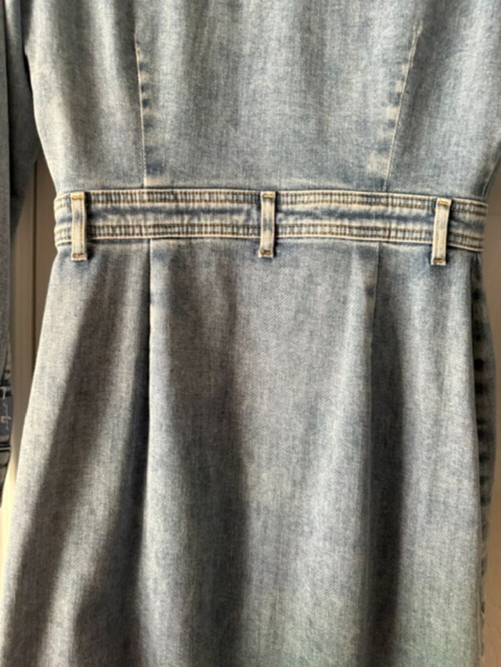 7 for All Mankind Button- Up Midi Denim Dress - Picture 4 of 6